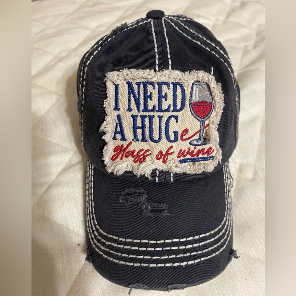 KBETHOS Navy Cap with Wine Glass Patch